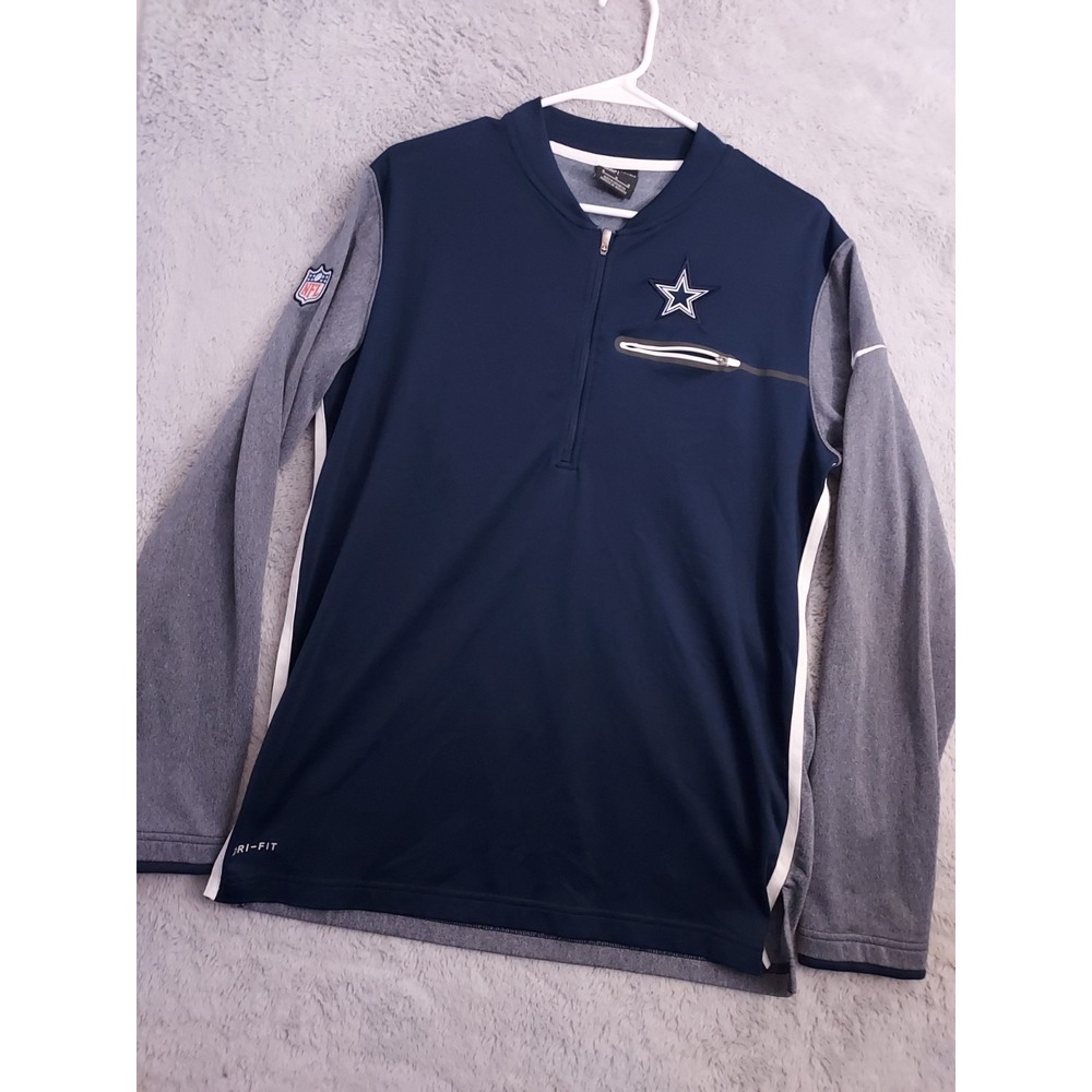 Dallas Cowboys Pullover Mens Medium Nike On Field Lightweight Quarter Zip NFL M